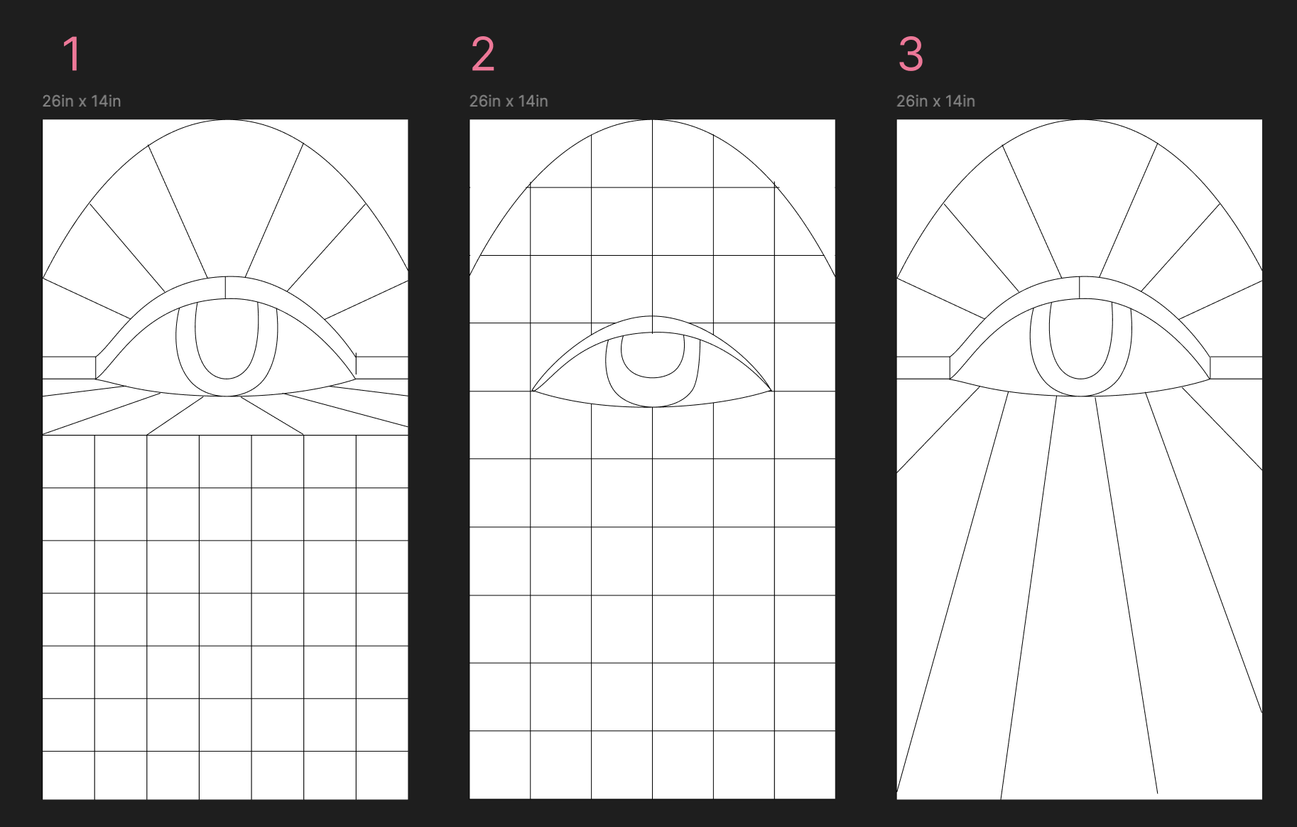 Stained glass eyeball digital pattern