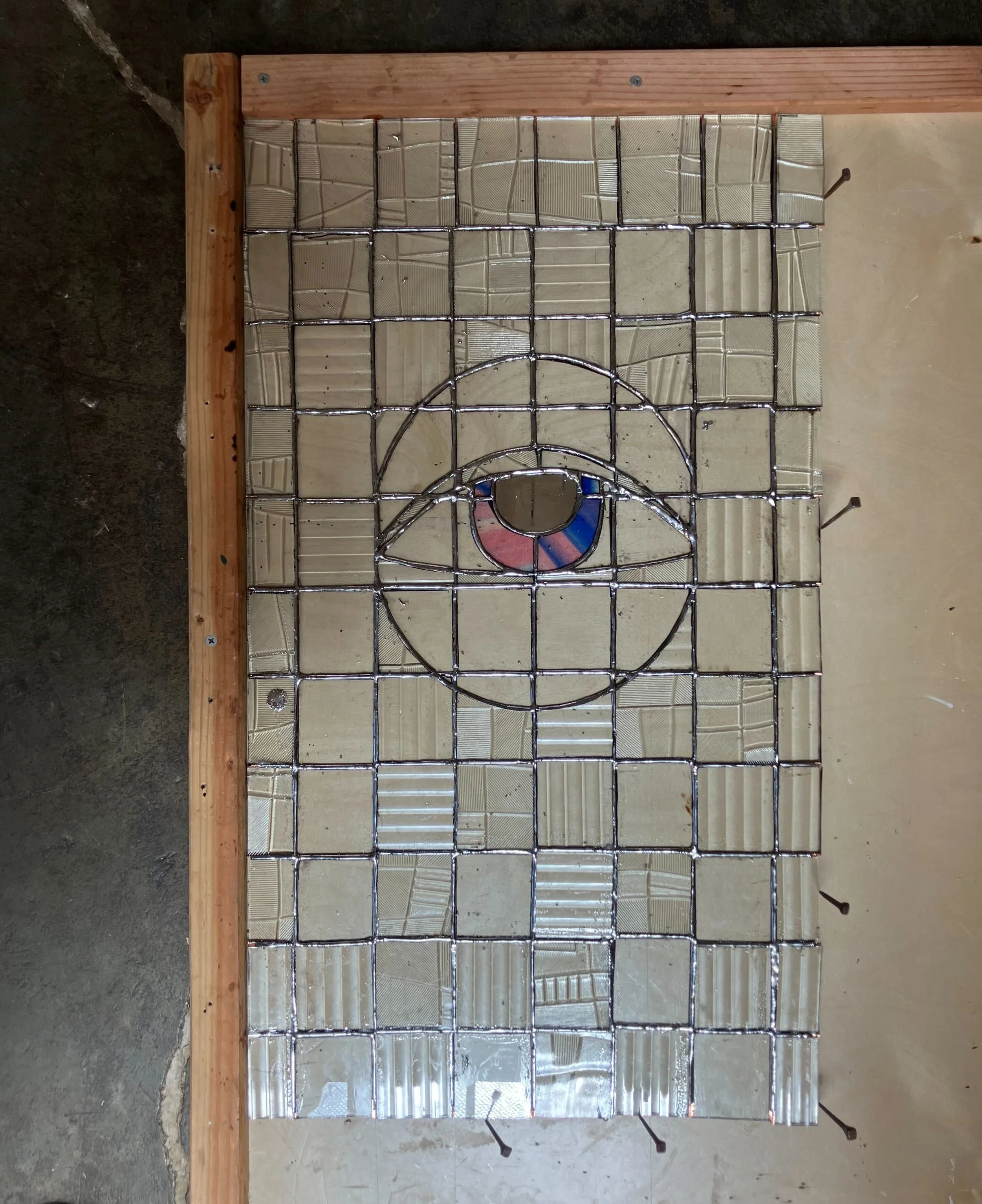 Stained glass eyeball layout in progress