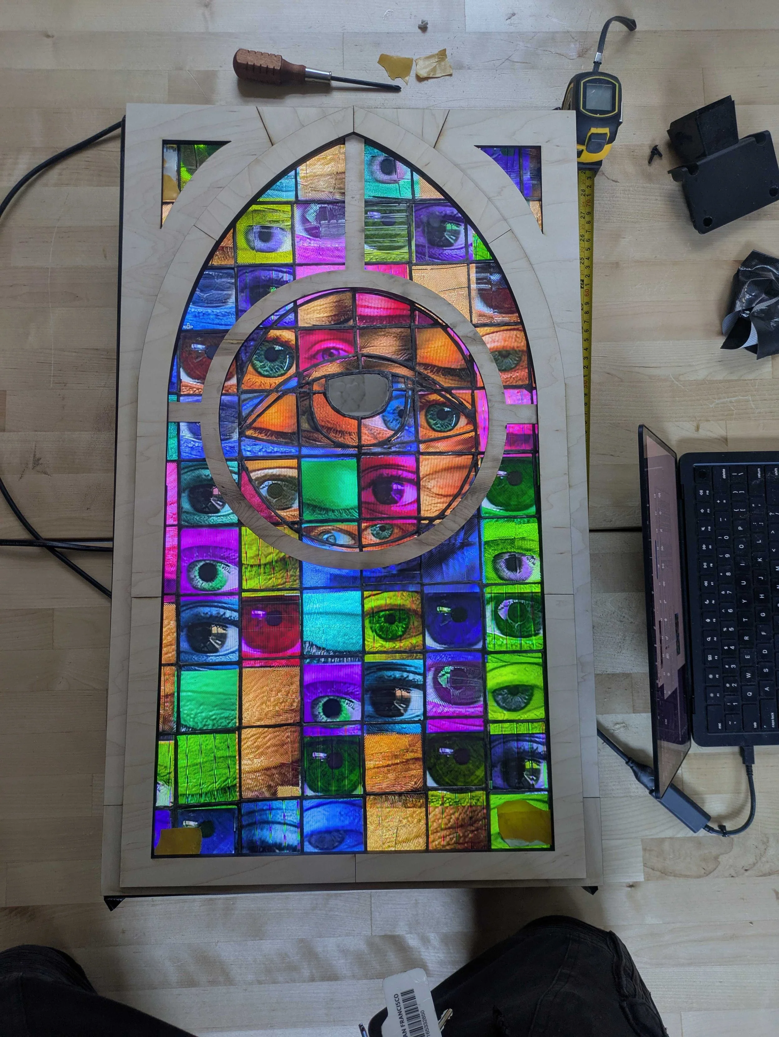 Finished stained glass eyeball