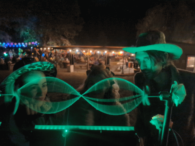 Visitors playing with String Thing
